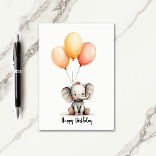 Cute Elephant Birthday Card