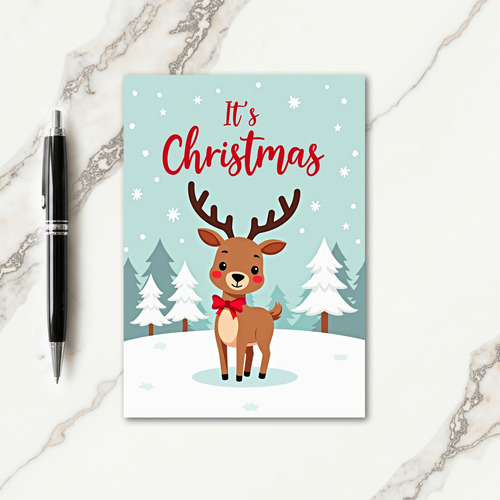 Cute Fawn Christmas Card