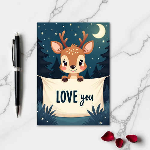 Cute Fawn Love You Card