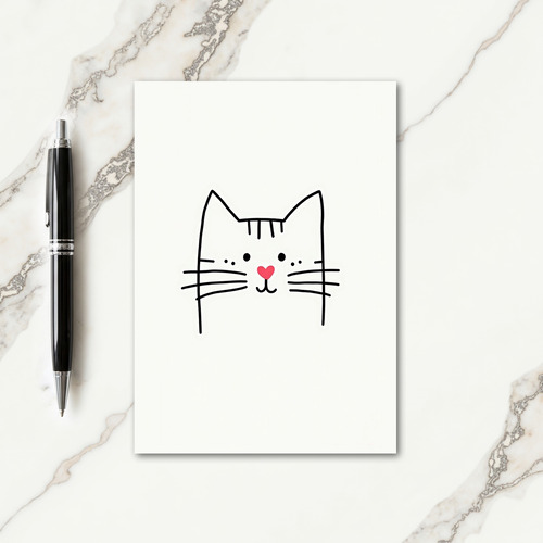 Cute Feline Face Greeting Card