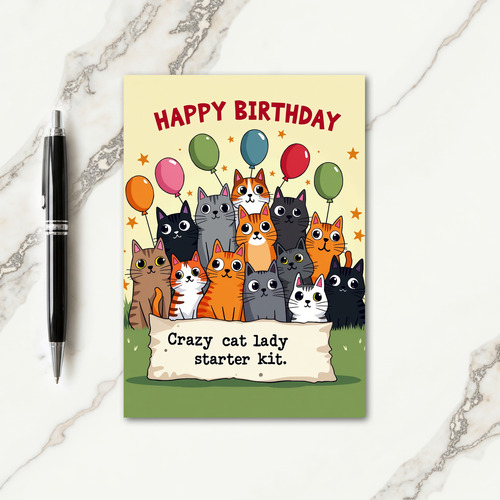 Cute Feline Party Card