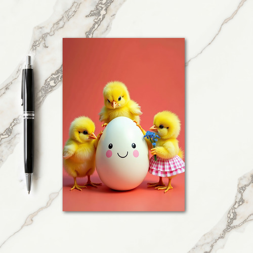 Cute Fluffy Friends Egg Card
