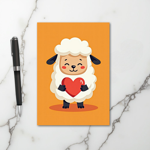 Cute Fluffy Sheep Love Card