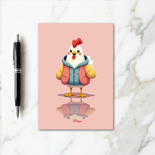 Cute Fowl In Jacket Art Card