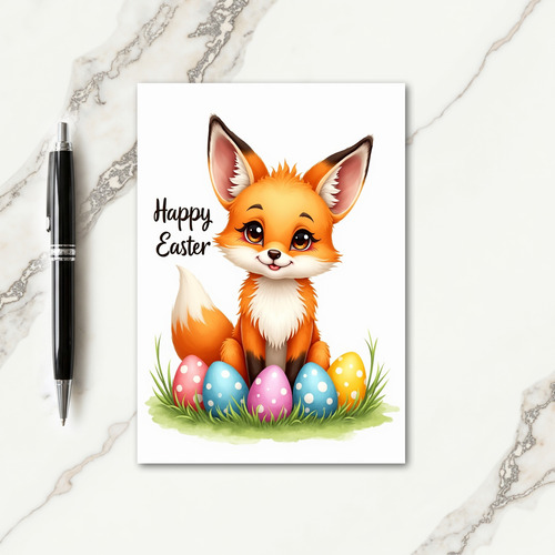 Cute Fox Easter Day Card