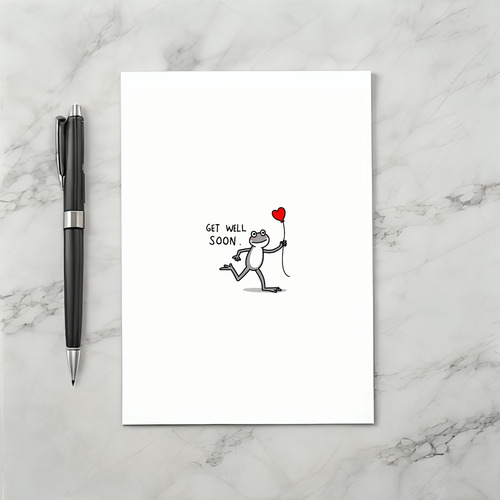 Cute Frog Get Well Soon Card