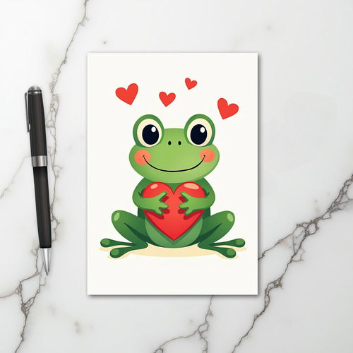 Cute Frog Love Heart Card