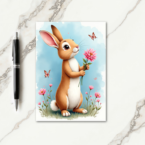 Cute Furry Friend Flower Card