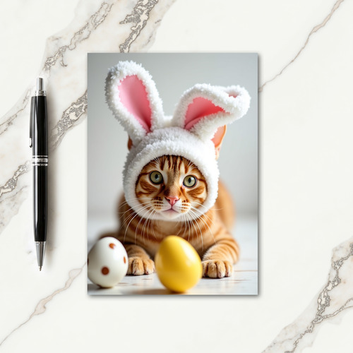 Cute Ginger Cat Holiday Card