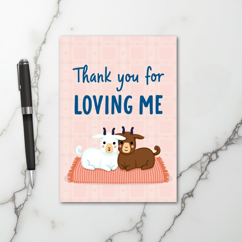 Cute Goats Loving Me Thank You Card