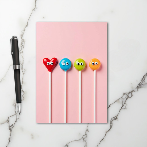 Cute Googly Eye Lollipops Card