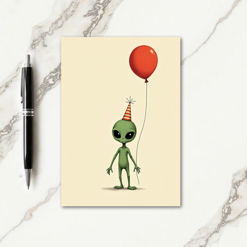 Cute Green Creature Hat Card