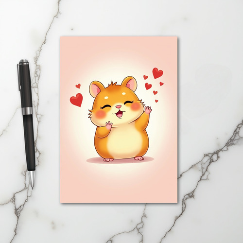 Cute Hamster Love Greeting Card