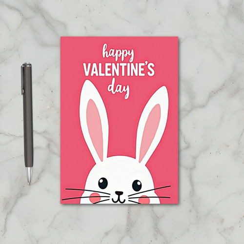 Cute Happy Valentine Bunny Card