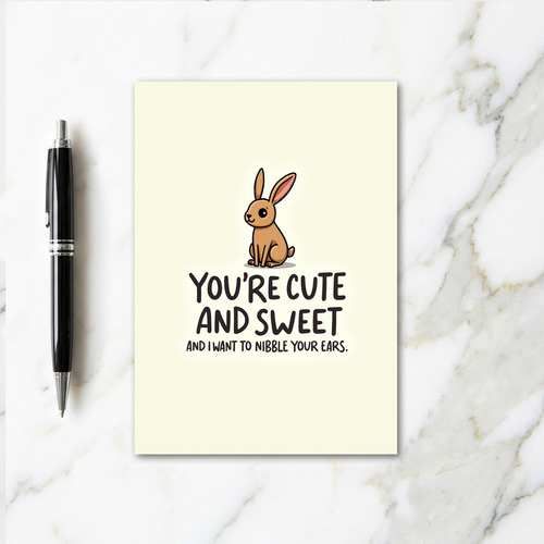 Cute Hare Sweet Message Card