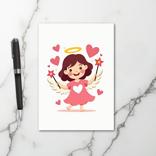 Cute Heart Angel Card