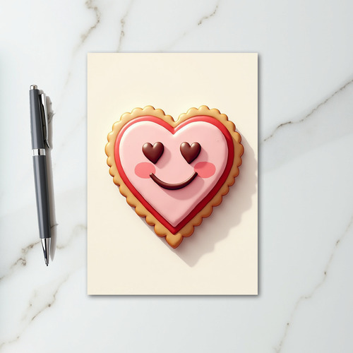 Cute Heart Cookie Love Card