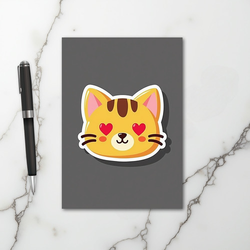 Cute Heart Eye Cat Love Card