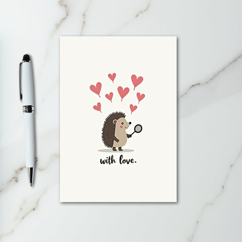 Cute Hedgehog Hearts Love Card