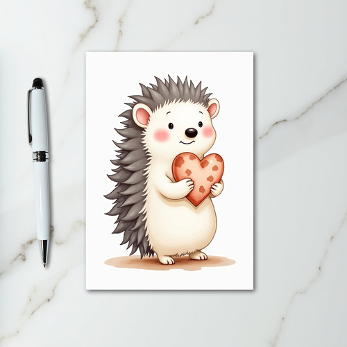 Cute Hedgehog Love Heart Card
