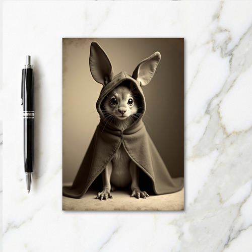 Cute Hooded Creature Portrait Card