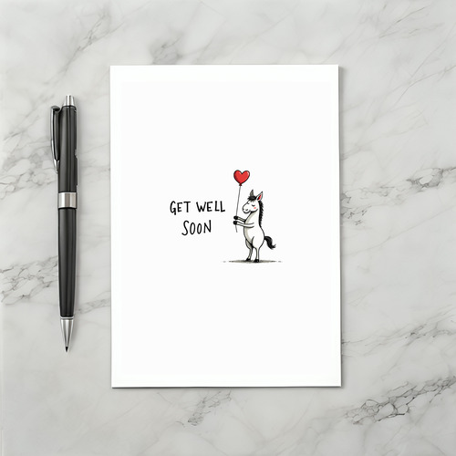 Cute Horse Get Well Card