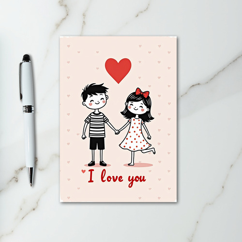 Cute I Love You Polka Dot Card