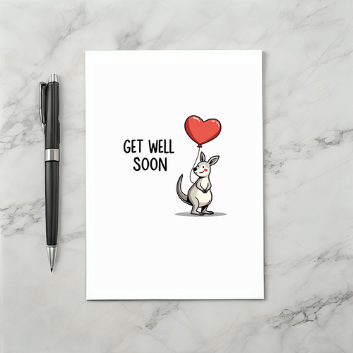 Cute Kangaroo Get Well Card