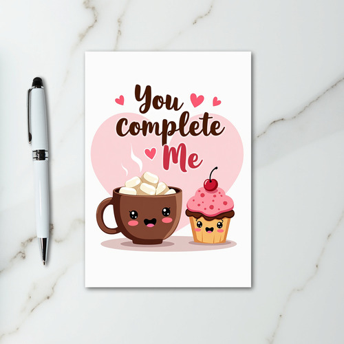 Cute Kawaii You Complete Me Card