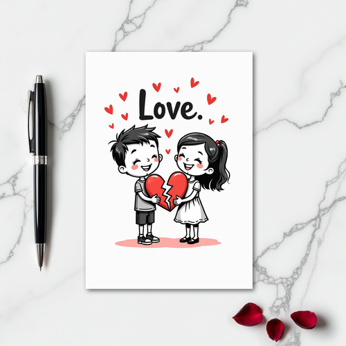 Cute Kids Love Heart Card