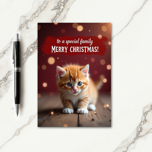 Cute Kitten Christmas Card