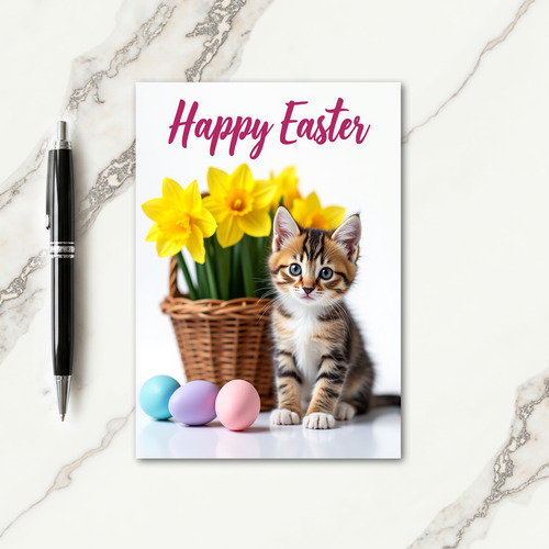 Cute Kitten Easter Card