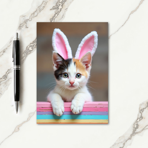 Cute Kitten Portrait Art Card