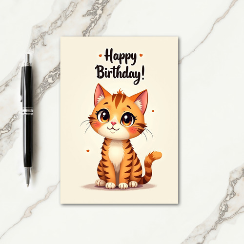 Cute Kitty Birthday Card