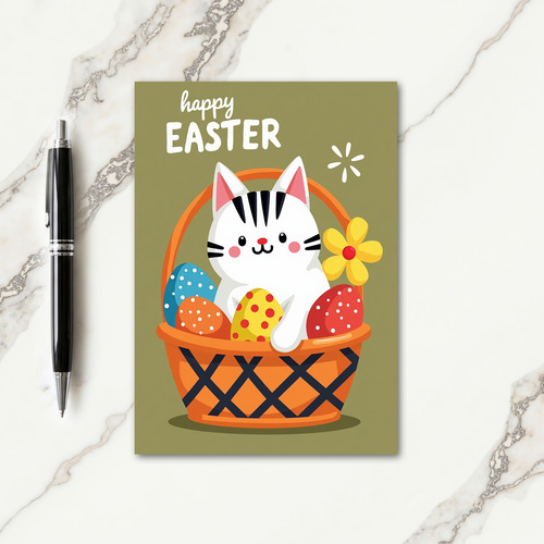 Cute Kitty Springtime Cheer Card