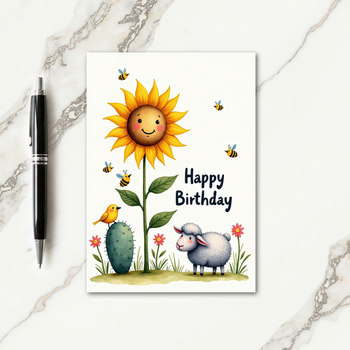 Cute Lamb Birthday Card