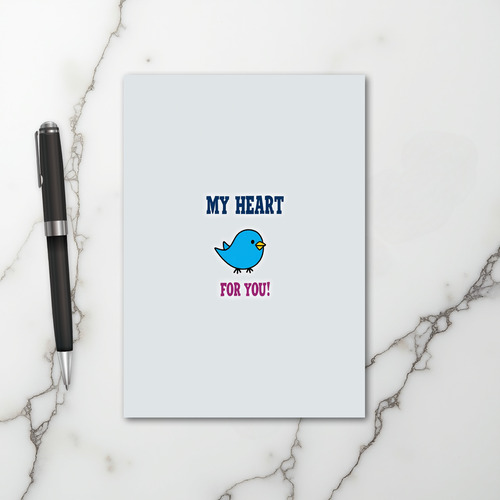 Cute Love Bird Heart Card