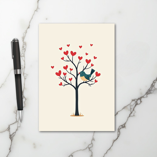 Cute Love Bird Tree Card