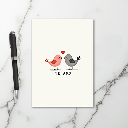 Cute Love Birds Te Amo Card