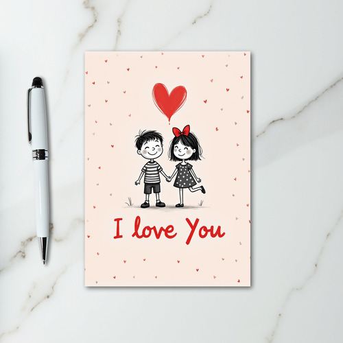 Cute Love Couple Hearts Card
