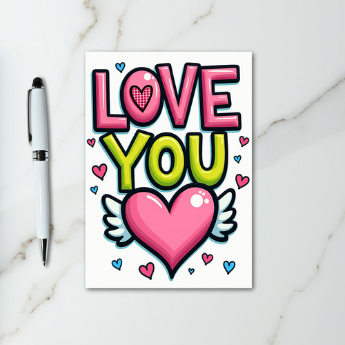 Cute Love You Heart Card