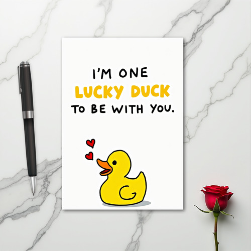 Cute Lucky Duck Love Card