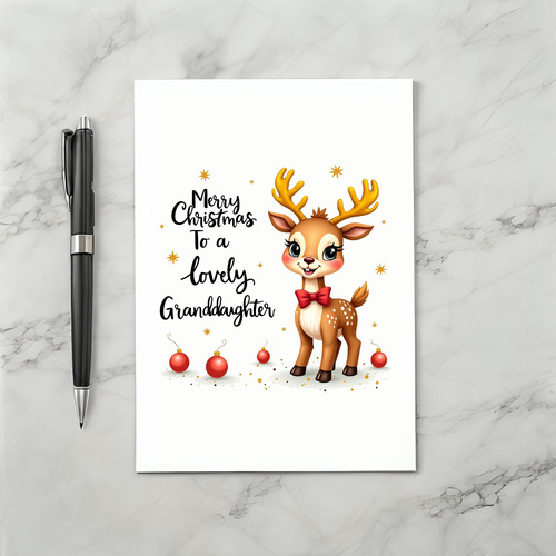 Cute Merry Christmas card for Granddaughter