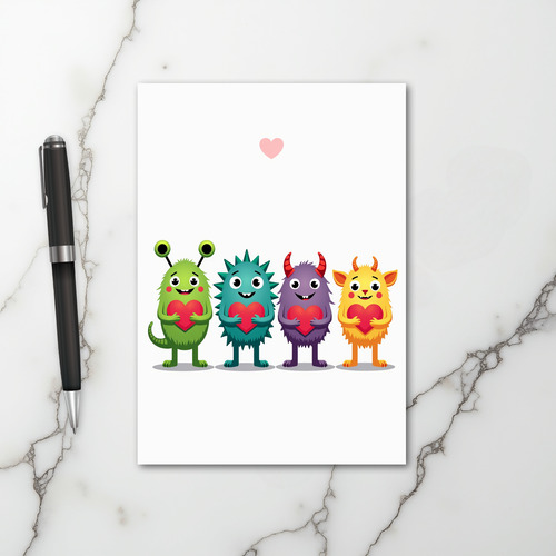 Cute Monsters Love Card
