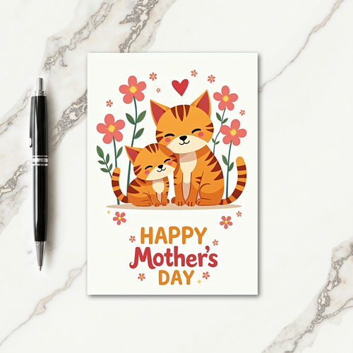 Cute Mothers Day Orange Card