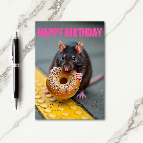 Cute Mouse Donut Card