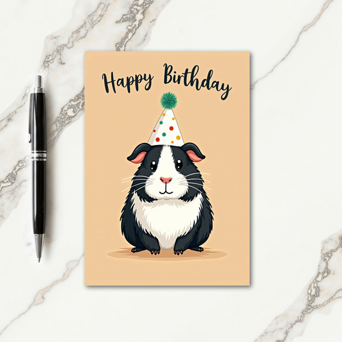 Cute Mouse Party Hat Card