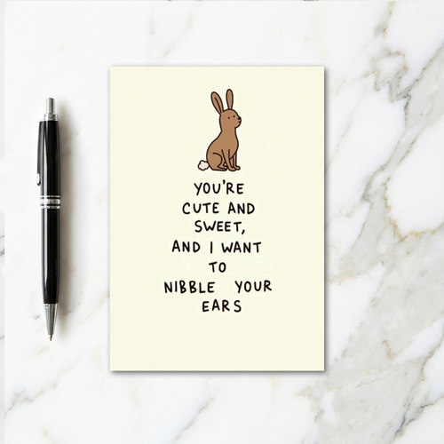 Cute Nibble Ears Love Note Card