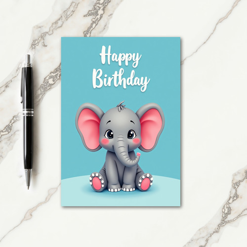 Cute Pachyderm Birthday Card