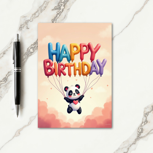 Cute Panda Birthday Card